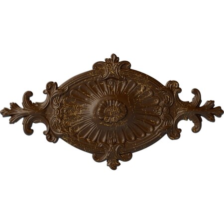 Ekena Millwork Quentin Ceiling Medallion, Hand-Painted Root Beer Crackle, 23 1/2"W x 12 1/4"H x 1 1/2"P CM23RO1RBC